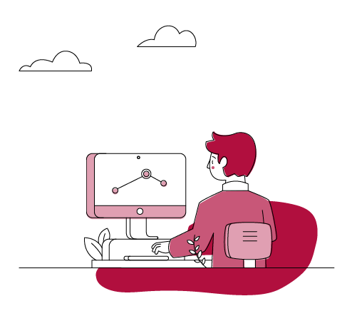 Illustration Person am Computer