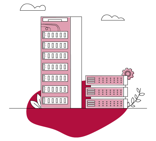 Illustration Serverschrank und Appliance